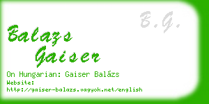 balazs gaiser business card